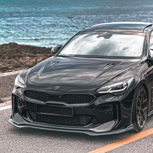 Car Front Spoiler Lip Kit Splitter for Kia Stinger GT 2018-2024 Black in Saudi Arabia