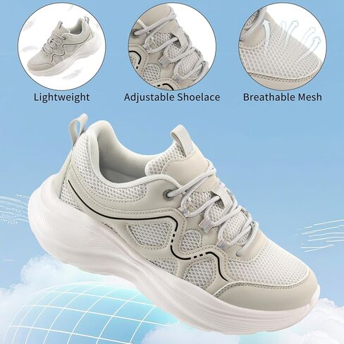 Aomigoct Womens Walking Sneakers Shoes: Comfortable Lightweight Tennis Shoe for Casual Running in Saudi Arabia