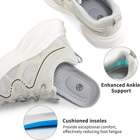 Aomigoct Womens Walking Sneakers Shoes: Comfortable Lightweight Tennis Shoe for Casual Running in Saudi Arabia