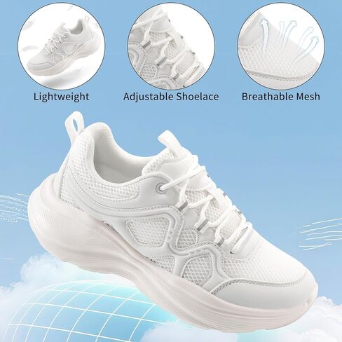 Aomigoct Womens Walking Sneakers Shoes: Comfortable Lightweight Tennis Shoe for Casual Running in Saudi Arabia