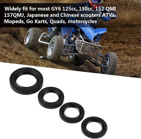 GY6 Oil Crankshaft Seal, 4Pcs Engine Oil Seal Kit, OE Number 42395076 Crankshaft Oil Seals, Rubber Engine Crankshaft Gear Crank Case Oil Seal for GY6 125ml 150ml 152 157QMJ in Saudi Arabia