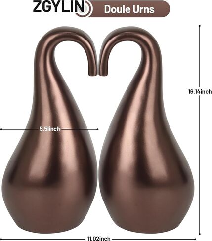 Double Urns for Human Ashes Adult Male Female,Companion Urns for Husband and Wife Together,Shape of Swan and Heart Urn for Human Ashes Adult Women Man (420 Cu/in Total) in Kuwait