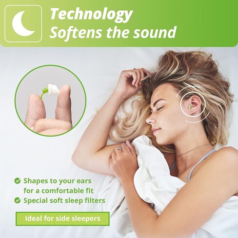 Alpine SleepSoft Sleeping Earplugs - Ultra Soft Filter for Side Sleeper - Reduce Noises & Improve Sleep - Reusable, Hygienic, Hypoallergenic Hearing Protection for Adults with Long Lasting Comfort in Saudi Arabia