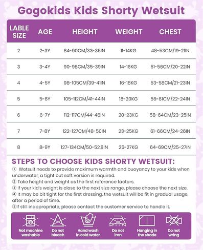 Gogokids Kids Wetsuit, Youth 2.5mm Neoprene Thermal Wet Suits, Short Sleeve Back Zip Sun Protection Swimsuits for Swimming, Diving, Surfing Lessons in Kuwait