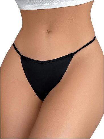 OYOANGLE Women's Floral Embroidered Satin G String Thongs Low Rise Seamless Cheeky Panties Underwear in Saudi Arabia
