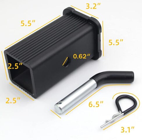 2.5-2 Inch Hitch Adapter, 2-1/2 inches to 2 inches Trailer Hitch Receiver Adapter Converter Plug-in Sleeve Receiver Converter with Hitch Pin and Clip in Kuwait