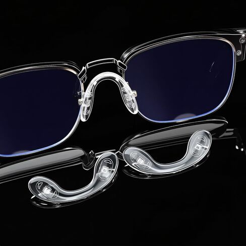 وسادات أنف للنظارات من السيليكون 24 قطعة من وسادات الأنف 3 أحجام على شكل حرف U وحزام سرج وجسر مضاد للانزلاق أداة تثبيت النظارات البديلة مع مفك براغي للكبار نظارات النظارات الشمسية in Kuwait