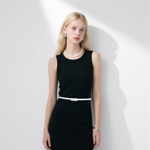 Women Skinny Belts 6 Pack, PU Leather Thin Waist Belts for Dresses, Jeans, Pants with Buckle, Fashion Slim Leather for outfit in Saudi Arabia