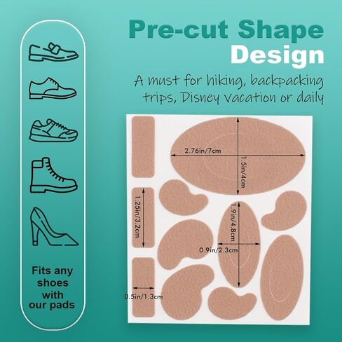 Moleskin for Blisters Feet, Adhesive Moleskin Pads, Moleskin Pads for Shoes, Toes, Heel | Blister Prevention and Reduce Friction (20 Sheets - 40 Pieces Total) in Saudi Arabia