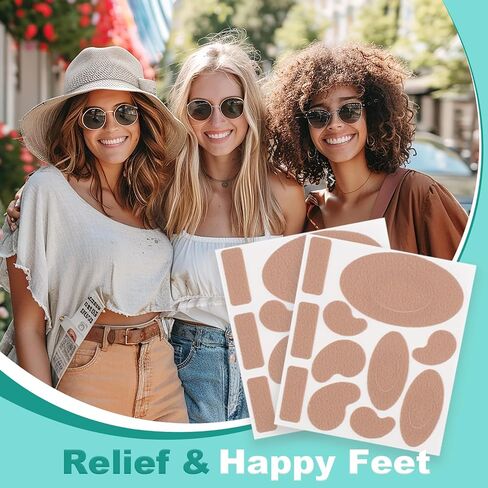 Moleskin for Blisters Feet, Adhesive Moleskin Pads, Moleskin Pads for Shoes, Toes, Heel | Blister Prevention and Reduce Friction (20 Sheets - 40 Pieces Total) in Saudi Arabia