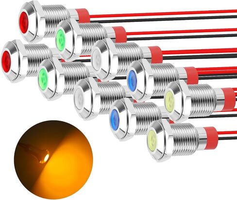 Linkstyle 7PCS 12V LED Indicator Light, Waterproof Signal Lamp Light, 1/2" Panel Cutout Signal Indicator with 300MM Wires in Saudi Arabia