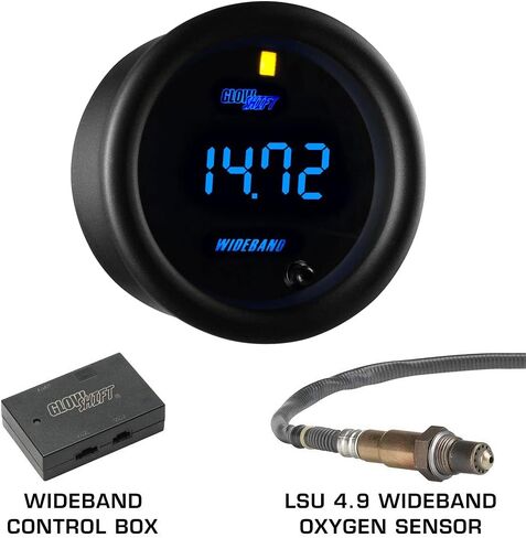 حزمة قياس GlowShift متوافقة مع Volkswagen VW Golf 1999-2005 - ملون 7 ألوان 30 رطل لكل بوصة مربعة/فراغ، ضغط الزيت 100 رطل لكل بوصة مربعة ومقاييس نسبة الهواء/الوقود الرقمية ذات النطاق العريض - جراب عمود ثلاثي أسود in Saudi Arabia