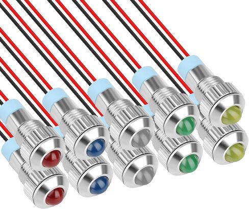 Linkstyle 7PCS 12V LED Indicator Light, Waterproof Signal Lamp Light, 1/2" Panel Cutout Signal Indicator with 300MM Wires in Saudi Arabia