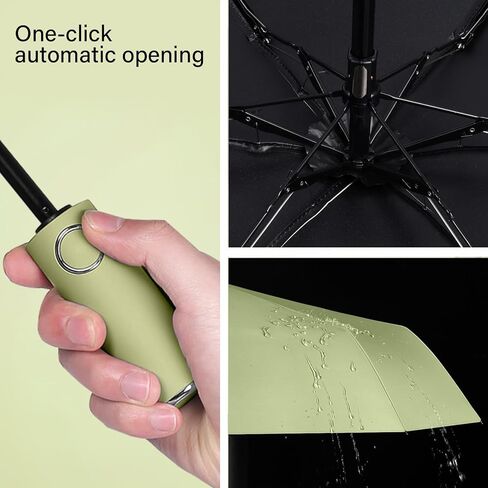Windproof Automatic Folding Travel Umbrella - Compact Design with 8 Durable Ribs for Outdoor and Commuting Needs in Saudi Arabia
