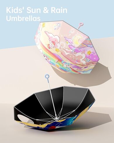 HOUSTIN Kids Umbrella – Lightweight & Fun Design with 360° Reflective Strips, Safety Anti-Pinch Mechanism, Perfect for Rain or Shine, Ages 3-10 – Ideal Outdoor Umbrella for Children in Saudi Arabia