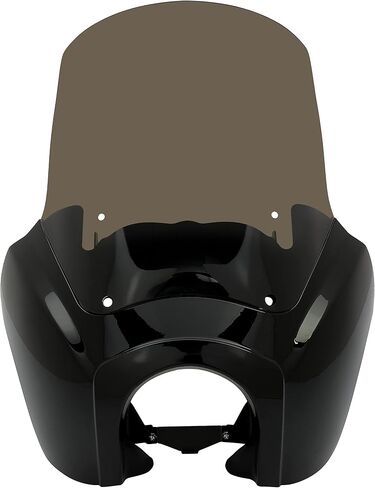 KUAFU Front Upper Fairing Cover Compatible with 1987-2017 Harley Davidson Dyna Super Glide T-Sport FXDXT FXR 15" Windshield Windscreen Black & Smoke in Saudi Arabia