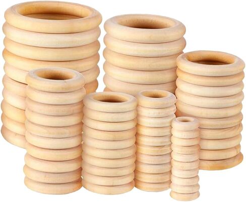 LIFKOME 100pcs Wooden Circle Accessories DIY Key Ring Drapery Ring Large Curtain for Jewelry Making in Saudi Arabia