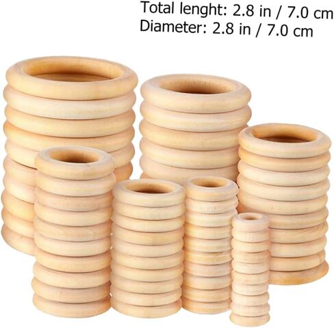 LIFKOME 100pcs Wooden Circle Accessories DIY Key Ring Drapery Ring Large Curtain for Jewelry Making in Saudi Arabia