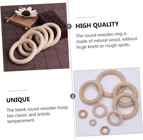 LIFKOME 100pcs Wooden Circle Accessories DIY Key Ring Drapery Ring Large Curtain for Jewelry Making in Saudi Arabia