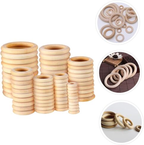 LIFKOME 100pcs Wooden Circle Accessories DIY Key Ring Drapery Ring Large Curtain for Jewelry Making in Saudi Arabia