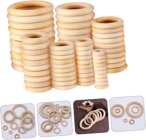 LIFKOME 100pcs Wooden Circle Accessories DIY Key Ring Drapery Ring Large Curtain for Jewelry Making in Saudi Arabia