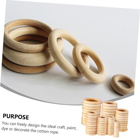 LIFKOME 100pcs Wooden Circle Accessories DIY Key Ring Drapery Ring Large Curtain for Jewelry Making in Saudi Arabia
