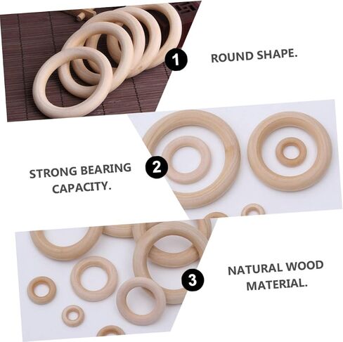 LIFKOME 100pcs Wooden Circle Accessories DIY Key Ring Drapery Ring Large Curtain for Jewelry Making in Saudi Arabia
