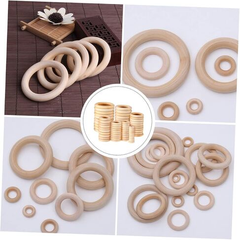 LIFKOME 100pcs Wooden Circle Accessories DIY Key Ring Drapery Ring Large Curtain for Jewelry Making in Saudi Arabia
