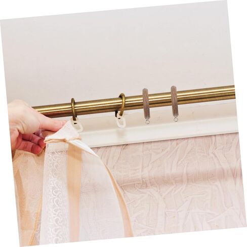 2pcs Wooden Curtain Rings for Easy Sliding Replacement Hooks for Drapes Heavy-Duty Decorative Curtain Rod Accessories Walnut Finish in Saudi Arabia