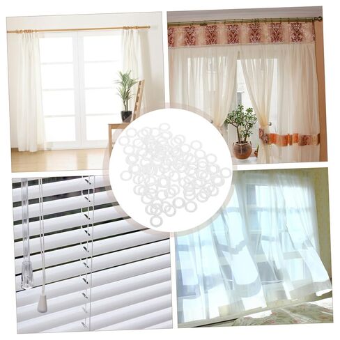 Cabilock 100pcs Pcsromancurtainringssetremovableplasticcurtainringaccessoriesforblindscurtains in Saudi Arabia