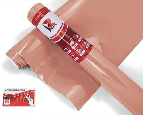 Rwraps Gloss Metallic Vinyl Car Wrap Film Sheet Roll with Air Release Technology - 5ft x 5ft, Rose Gold in Saudi Arabia