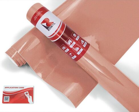 Rwraps Gloss Metallic Vinyl Car Wrap Film Sheet Roll with Air Release Technology - 5ft x 5ft, Rose Gold in Saudi Arabia