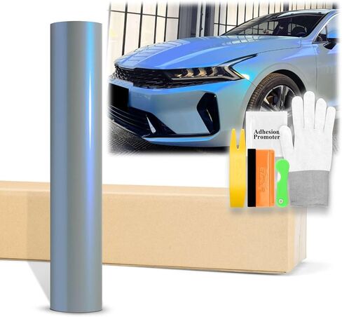 24"x60" (2FTx5FT) Gray Blue Space Candy Gloss Chameleon Metallic Color Shift Color Change Vinyl Wrap Auto Car Sticker Decal Film Sheet Bubble Free Air Release Technology with Tool Kit in Saudi Arabia