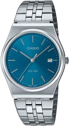 Casio MTP-B145D-2A2V Men's Vintage Stainless Steel Blue Dial 3-Hand Analog Watch in Saudi Arabia