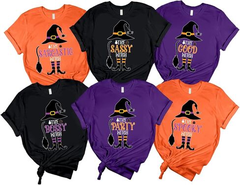 Funny Halloween T-Shirt, Good Witch Bad Witch, Witchy Team Shirts, Personalization Halloween Tee for Women, Witches Scary in Saudi Arabia