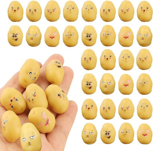 32pcs Mini Resin Potatoes Decor Lifelike Fake Potato Simulation Mini Vegetable Artificial Potatoes Gift for Home DIY Crafts Decoration Photography Prop in Saudi Arabia