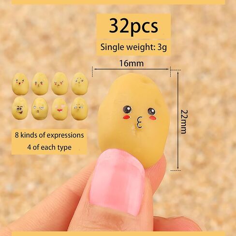 32pcs Mini Resin Potatoes Decor Lifelike Fake Potato Simulation Mini Vegetable Artificial Potatoes Gift for Home DIY Crafts Decoration Photography Prop in Saudi Arabia