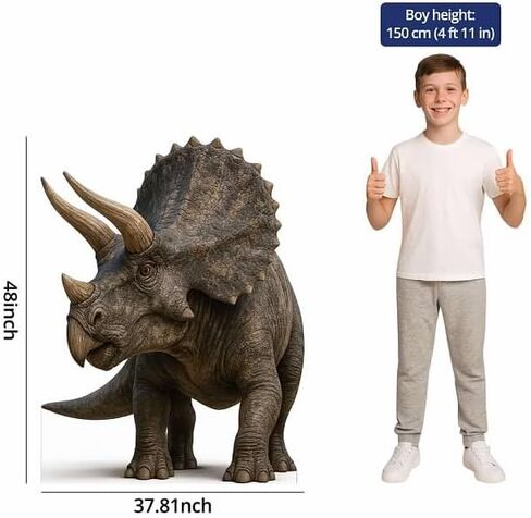 Triceratops Dinosaur Cardboard Cutout – 3FT Realistic Prehistoric Display in Kuwait