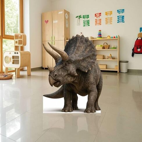 Triceratops Dinosaur Cardboard Cutout – 3FT Realistic Prehistoric Display in Kuwait