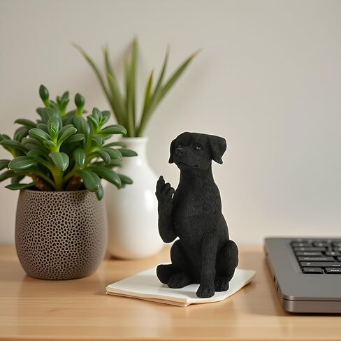 3.25" Black Labrador Dog Sitting Up Figurine - Black Lab Gifts, Black Lab Statue, Black Lab Decor in Kuwait
