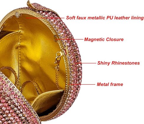 Apple Shaped Crystal Clutch Purse Fruit Rhinestone Evening Bag Women Luxury Handbag Party Prom Diamond Purses in Saudi Arabia
