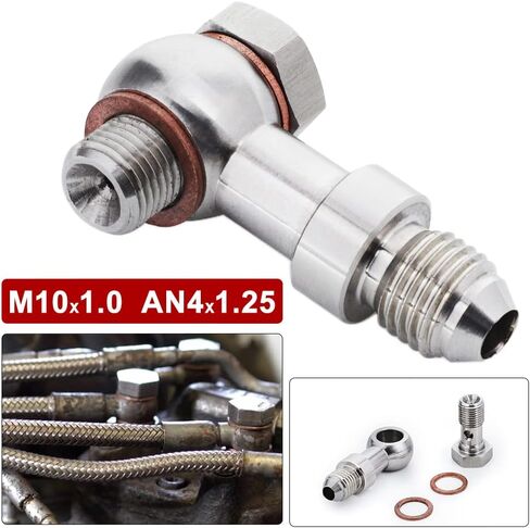 M10x1.25mm to 4AN Turbo Oil Feed Banjo Bolt Kit Compatible with Mitsubishi EVO 1-10 4G63T 4B11T in Saudi Arabia