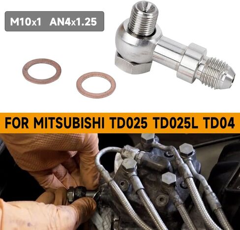 M10x1.25mm to 4AN Turbo Oil Feed Banjo Bolt Kit Compatible with Mitsubishi EVO 1-10 4G63T 4B11T in Saudi Arabia