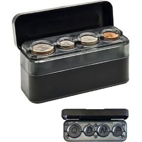Coin Holder for Car Change Organizer Larger Capacity, Compatible with Coins of Different Size, Universal Storage Coin Money Dispenser Fit for Most Car Truck Accessories in Saudi Arabia