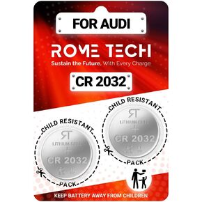 Rome Tech CR2032 Audi Key Fob Battery Replacement Compatible with Audi TT 2016-2019 SQ5 Q7 A4 A5 TTS Quattro Allroad Sportback - CR 2032 Battery for Key Fob - CR2032 Battery for Car Remote Key in Saudi Arabia