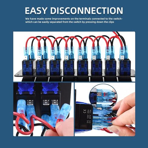 تبديل لوحة التبديل 7 عصابة للماء الألومنيوم التبديل 12V / 27V لوحة التبديل الروك مع شاحن USB للمزرعة حديقة البحرية قارب السيارات سيارة RV شاحنة المركبات in Kuwait