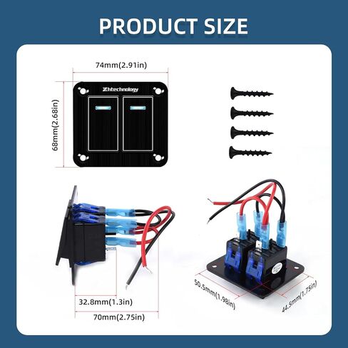 تبديل لوحة التبديل 7 عصابة للماء الألومنيوم التبديل 12V / 27V لوحة التبديل الروك مع شاحن USB للمزرعة حديقة البحرية قارب السيارات سيارة RV شاحنة المركبات in Kuwait