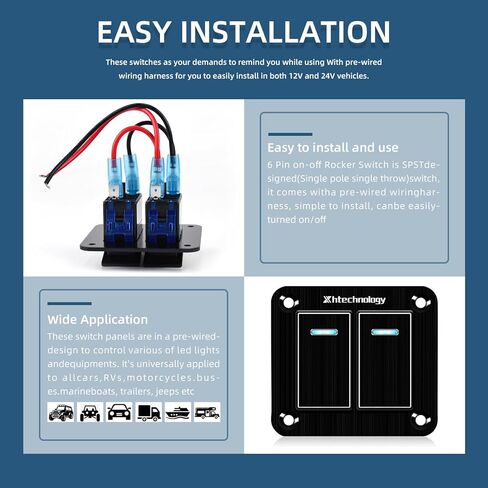 تبديل لوحة التبديل 7 عصابة للماء الألومنيوم التبديل 12V / 27V لوحة التبديل الروك مع شاحن USB للمزرعة حديقة البحرية قارب السيارات سيارة RV شاحنة المركبات in Kuwait