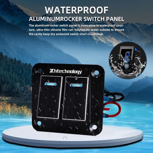 تبديل لوحة التبديل 7 عصابة للماء الألومنيوم التبديل 12V / 27V لوحة التبديل الروك مع شاحن USB للمزرعة حديقة البحرية قارب السيارات سيارة RV شاحنة المركبات in Kuwait