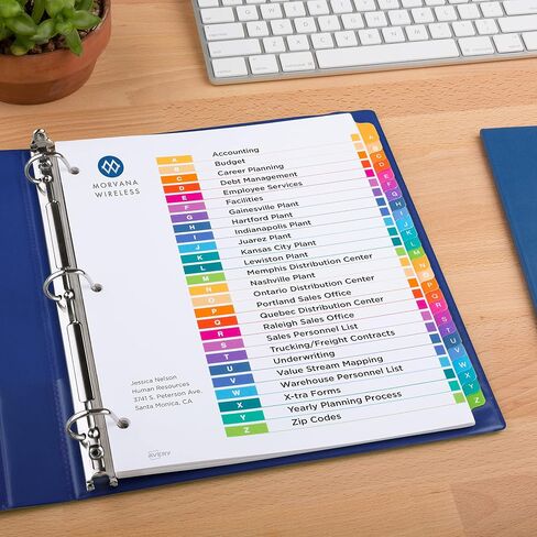 Avery 11125 Ready Index A-Z Tab Dividers, Letter Size, Multicolor, 26 Tabs/ST in Saudi Arabia